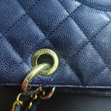 Load image into Gallery viewer, Authentic Chanel GST Grand Shopping Tote Caviar Dark Blue With Gold Hardware
