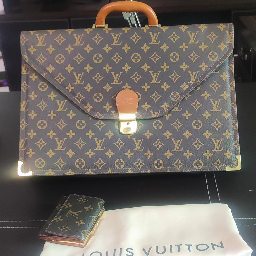 RETRO LOUIS VUITTON BRIEFCASE with Wallet