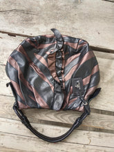 Load image into Gallery viewer, Prada Black &amp; Purple Striped Leather Hobo
