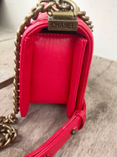 Load image into Gallery viewer, Chanel Boy dark green nubuck leather flap shoulder bag RED
