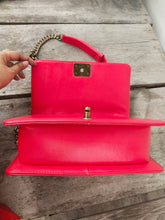 Load image into Gallery viewer, Chanel Boy dark green nubuck leather flap shoulder bag RED
