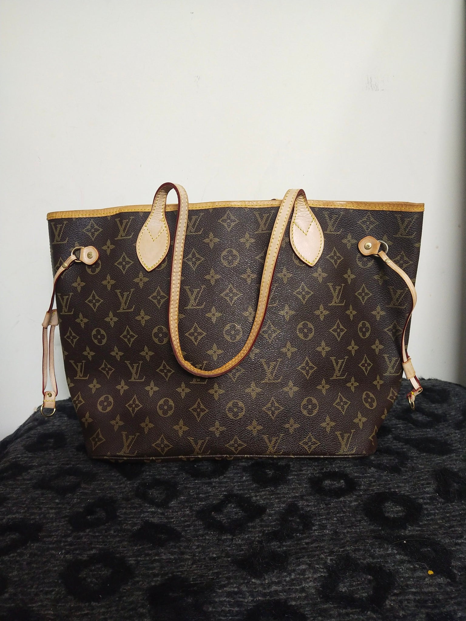 Louis Vuitton Neverfull Bag Monogram FL0023 Brown Coated Canvas Tote Vintage Bags Store