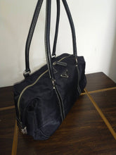 Load image into Gallery viewer, Prada Nylon Leather with side buckles Shoulder Bag
