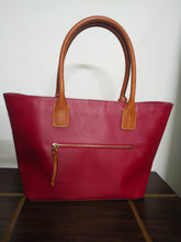 Load image into Gallery viewer, Dooney &amp; Bourke Large Shopper Red Leather Tote
