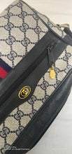 Load image into Gallery viewer, Authentic GUCCI Web Navy 10.02.004 GG Monogram Canvas Crossbody Bag 
